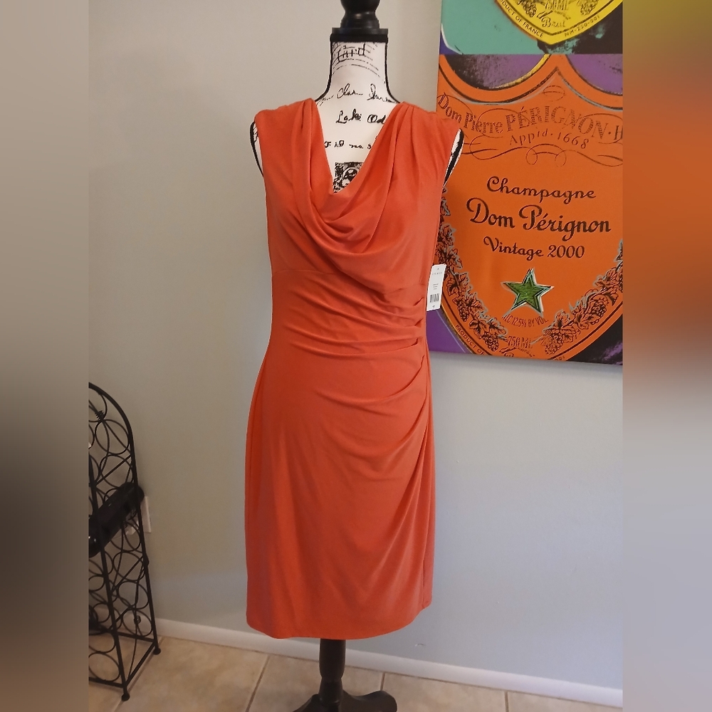 RALPH LAUREN ..Elegant Orange Sleeveless Dress